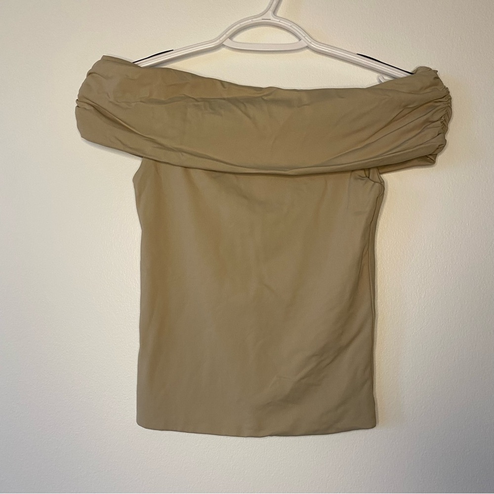 Meshki Beige Off-Shoulder Top